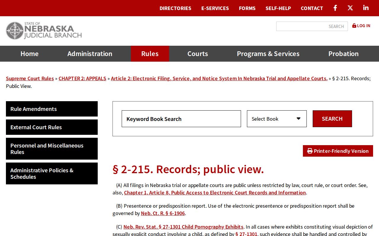 Webster County case lookup public-view records rule