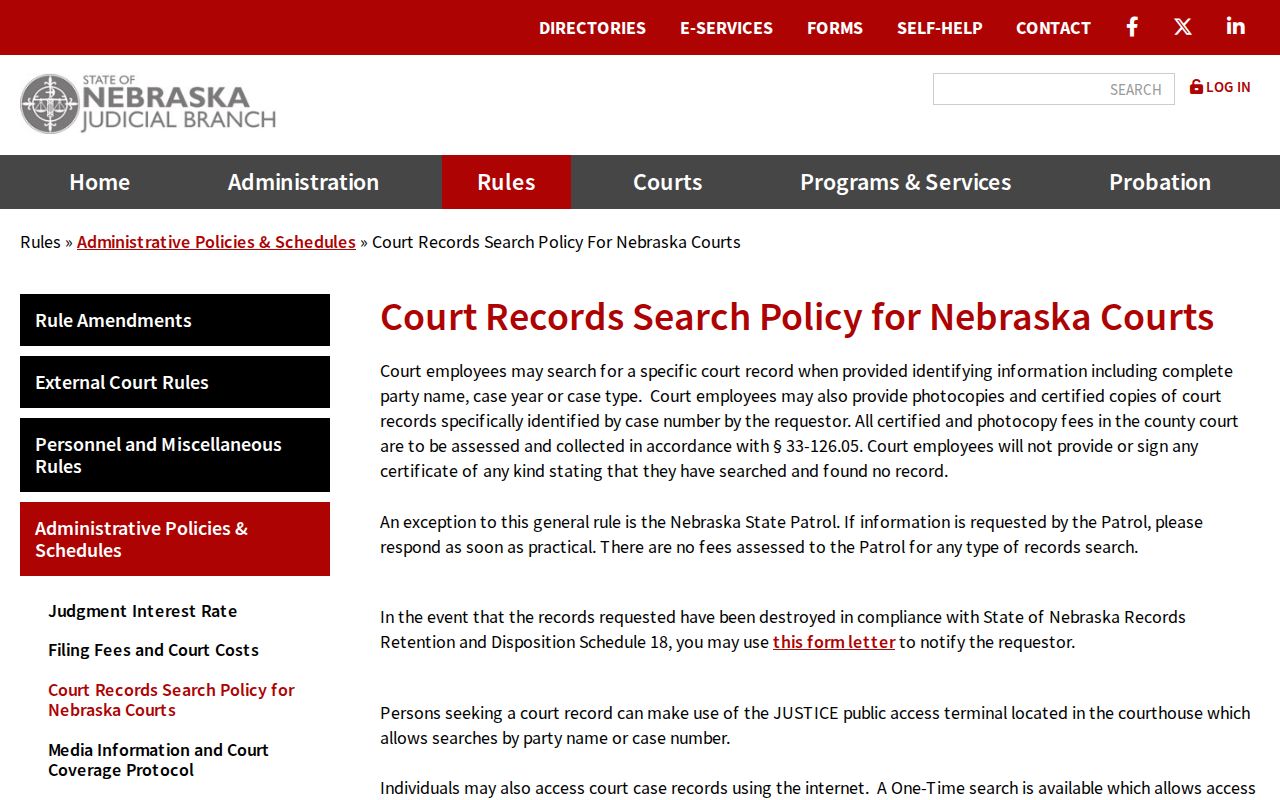 Webster County case lookup court-records search policy