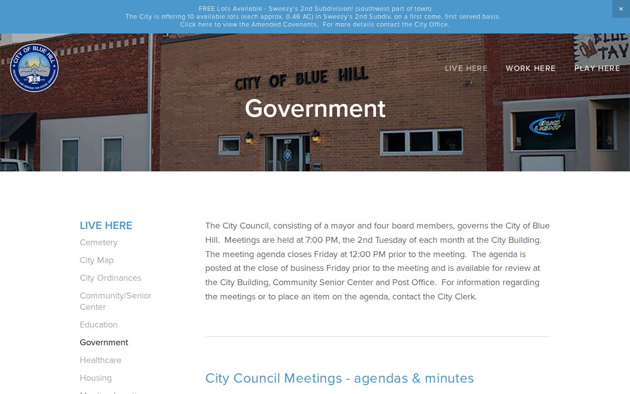 Blue Hill docket context on the Blue Hill city government page