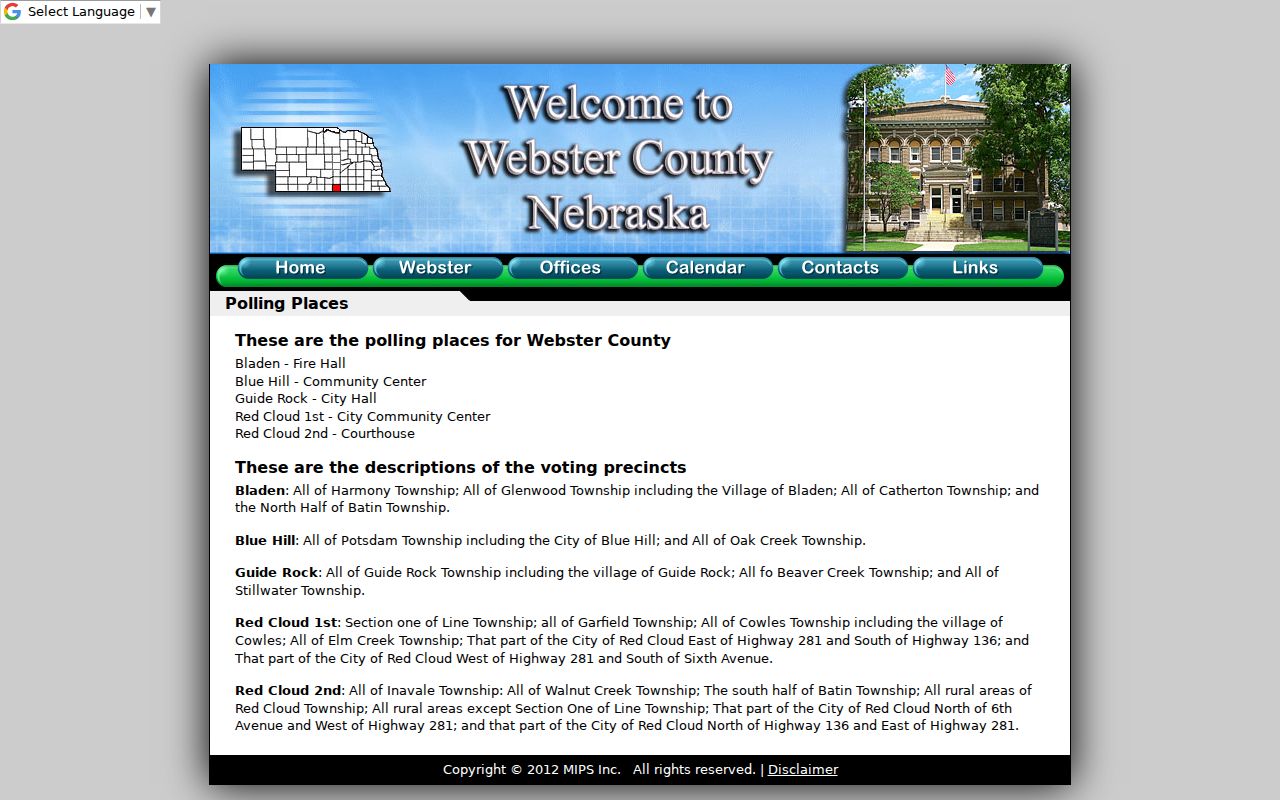 Webster County court records courthouse and county civic buildings context